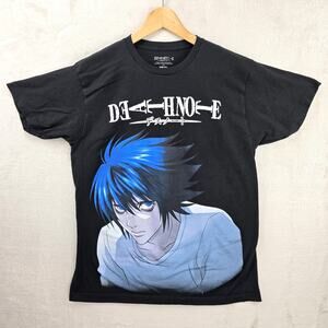 Death Note L Shirt Mens Large Viz Media Anime Big Face Print Manga Grunge